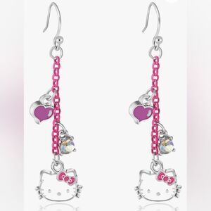 Hello Kitty Sanrio Pink Bow  Dangle Earrings Jewelry Kids Girls My Melody Cat